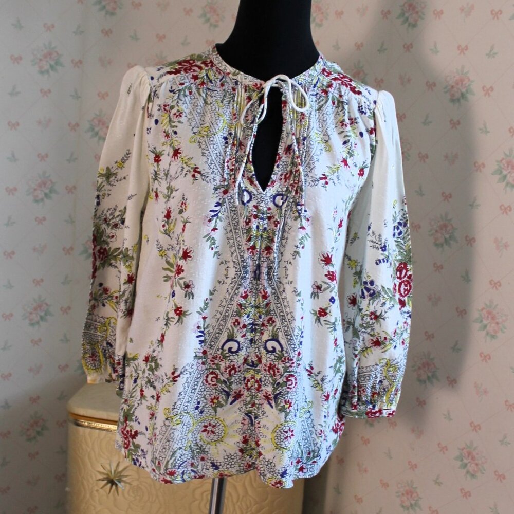 Lucky Brand Boho Floral Top, XS
